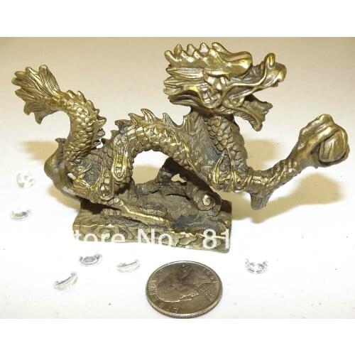 Bi00359 Feng Shui Solid Brass Chinese Zodiac Statue Bounty Abundance Dragon