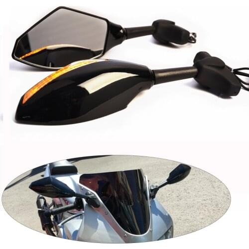 Evomosa Motorcycle Integrated LED Turn Signal Side Mirrors For Honda CBR600 F1/F2/F3/F4/F4I CBR600RR CBR900R CBR929RR CBR954RR