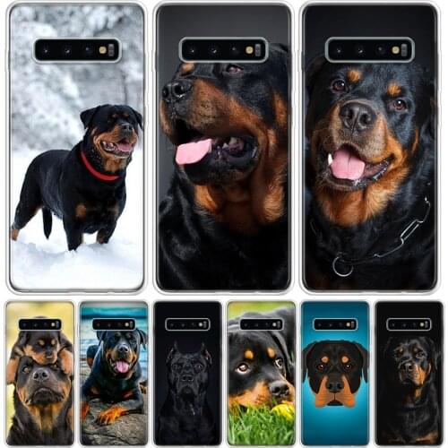 Cute Rottweiler Dog Cover Phone Case For Samsung Galaxy S10 S20 Ultra Note 10 9 8 S9 S8 J4 J6 J8 + Lite Plus Pro S7 Coque