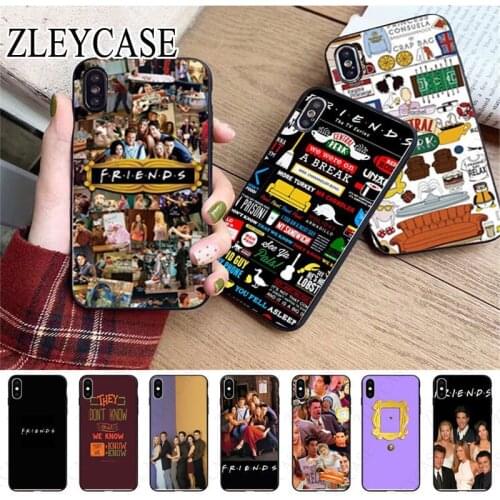 Friends tv black Soft silicone Phone Cover For iphone x xs xr xsmax 11 12pro max 5s SE 2020 6splus 7 8plus 12mini Cellphones