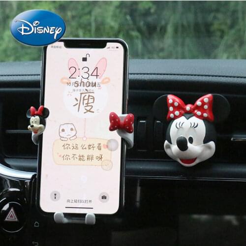Disney Mickey Mouse Minnie Mobile Phone Holder Cute Car Special Mobile Phone Navigation Frame Car Air Outlet Fixed Support Frame