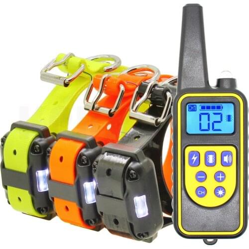 For 3 dogs 300m Rechargeable and waterproof Function Remote Dog Training Collars with Backlight Remote