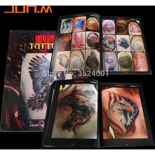 1pc A4 Size Tattoo Flash Book Sketch Outline Eagle HAWK Gongbi Painting Reference Free Shipping