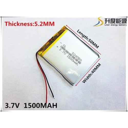 Best battery brand 3.7V 1500mAh lithium polymer battery 524050 MP3 MP4 navigation instruments small toys and other products Univ