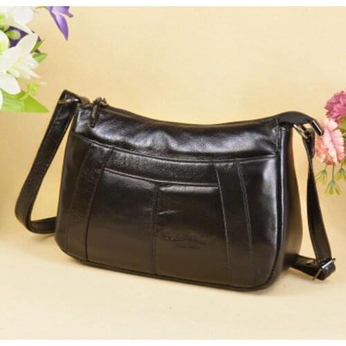 GOLD CORAL Genuine Leather Fashion Crossbody Bags for Women Shoulder Bag Luxury Handbags Ladies Messenger Bag Female Tote Purse