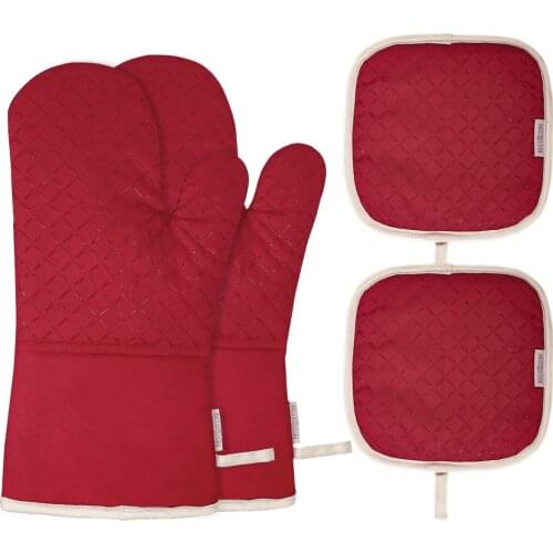 Set Of Oven Mitt And Heat Resistant Pot Holder Pad Protective Oven Gloves The Goods For Kitchen Gadgets Party New Year Xmas Gift