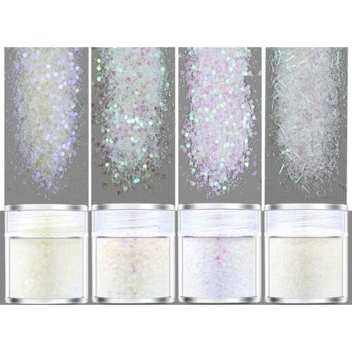 4Color Rainbow White Glitters Sequains Resin Pigment Kit Nail Art Jewelry Making 770A