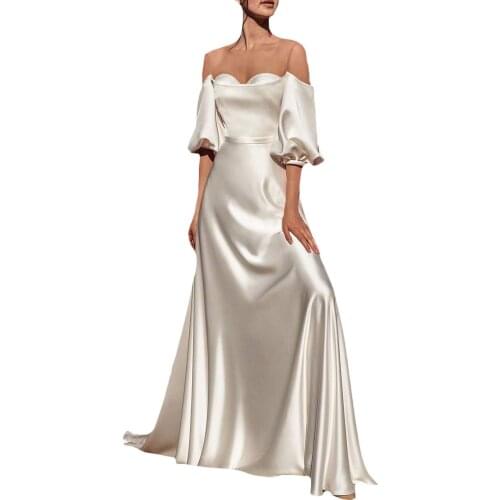 Summer New Female Casual Dress Sexy Strapless White Long Dress Women Party Club Dress temperament lantern sleeve suspender Dress