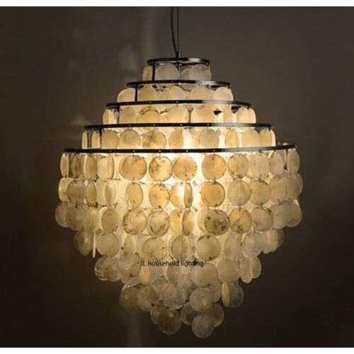 New Modern white Natural Shell Pendant Light Lamp AC 90-260v LED Lighting Fixture Lights for livingroom bedroom