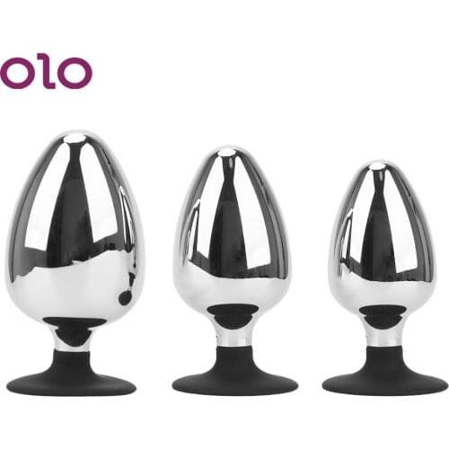 OLO Extra Big Diameter Anal Plug Prostate Massager Anal Dildo Anus Dilator Smooth Metal Butt Plug Sex Toys For Women Men