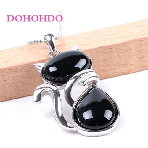 Necklace for women 2021 new fashion choker Reiki Natural Stone Necklaces Tiger Eye Cat Shape Pendant for Women men Chain Jewelry