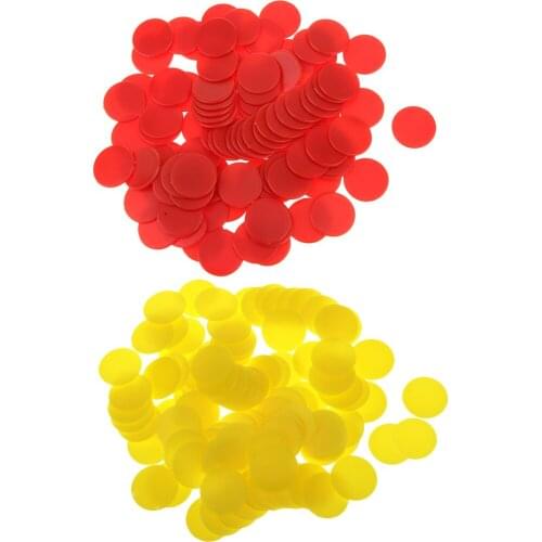Perfeclan Pack of 200 Plastic Board Game Counters Game Chip Numeracy Teaching Red Yellow Board Game