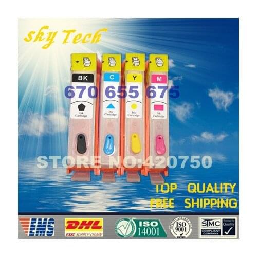 Empty refillable cartridge Suit For Hp670 Hp655 Hp675 cartridge ,suit for Hp4615 4625 4235, with permanent chip