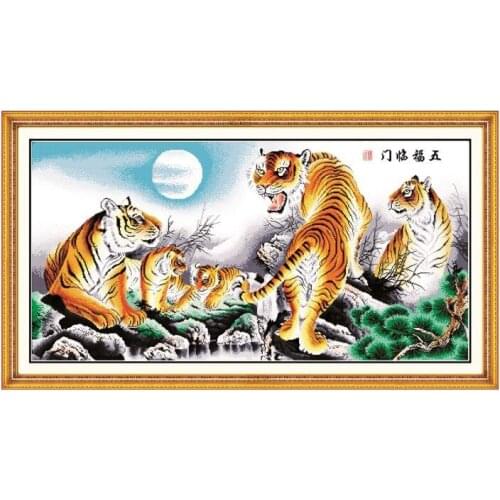 Five blessings knock at door cross stitch kit 14ct 11ct count print canvas stitching embroidery kits