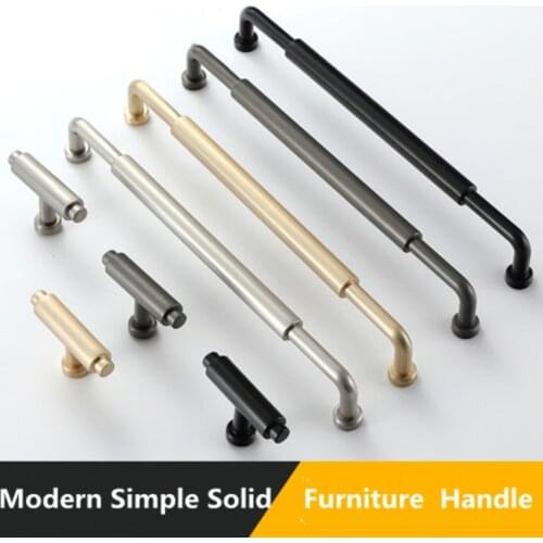 160 192 320mm modern simple solid brushed nickel gold kitchen cabinet wardrobe handle gary black drawer cupboard pull knob 128mm