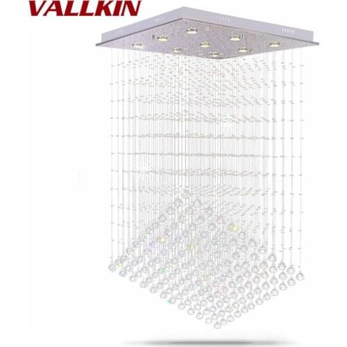 LED Square Chandeliers Light Lamps Modern K9 Modern Lighting Chandelier Luxury Crystal Light Fixtures Hallway Indoor Lamp Light
