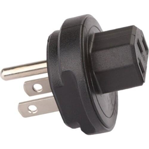 High quality black Copper Standart 10A 250V American US standard to IEC320 C13 power adaptor plug convert socket
