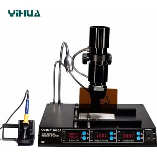 YIHUA 1000A Soldering Station BGA Rework Station Laptop Motherboard Repairing Machine Reballing Kit Welding IR Station 110V 220V