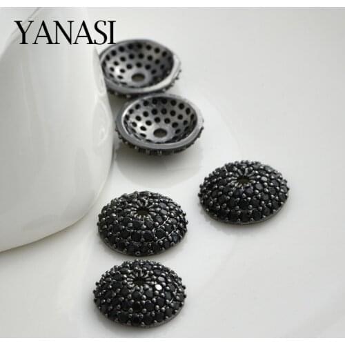 10mm Black Zircon Bead Cap For Jewelry Making Findings Diy Necklace Bracelet Fashion Jewellery Wholesale