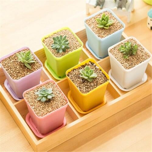 10 pcs Colorful Mini Flower Pots Planting Pot Gardening Plastic Pots Plant Flowerpot For Home Office Decoration Garden Supplies