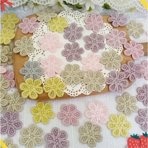 10 Pieces 3.7cm Water Soluble Mix Color Neckline Lace Patch Craft Applique Fabric DIY Crafts Sewing Accessories