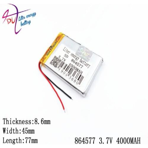 3.7V4000mAh 864577 Polymer lithium ion / Li-ion battery for tablet pc,POWER BANK,pipo,cube,cell phone
