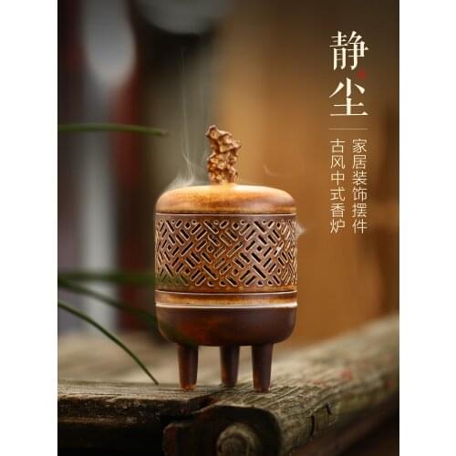 Ceramic Incense Burner Charcoal Big Incense Smoke Diffuser Fragrance Freshener Vintage Tower Encensoir Home Decoration BY50XX