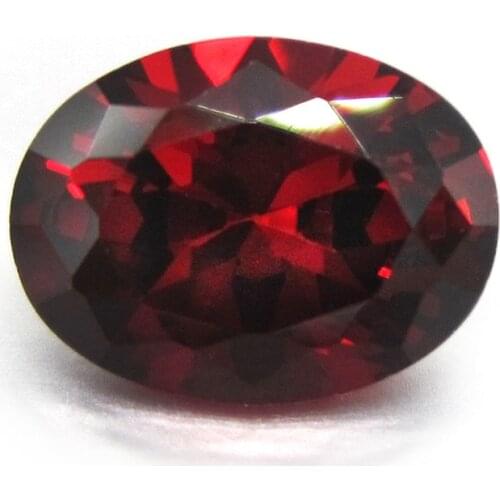 50pcs Wholesale 6x7mm 7x9mm Garnet Loose Cubic Zirconia Synthetic Diamond Oval Cut Zircon For Jewelry Making