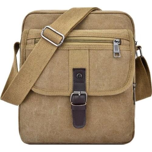 Canvas Messenger Bag Small Crossbody Bag Casual Travel Working Tools Bag Shoulder Bag Hold Phone Handset Anti Theft