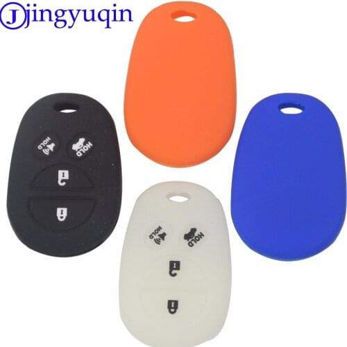 Jingyuqin 10pcs Car 4 Buttons Silicone Remote Key Case Cover Fob Shell For Toyota Sienna Tacoma Tundra