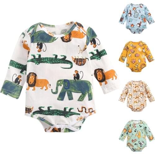 2020 Brand New Toddler Infant Newborn Baby Girls Kids Long Sleeve Bodysuits Outfits Playsuit Jumpsuit Boy Bodysuit Clothes 0-3Y