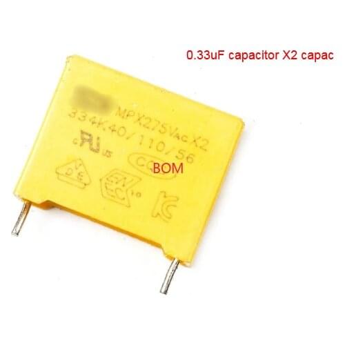 10pcs 0.33uF capacitor X2 capacitor 275VAC Pitch 10mm X2 Polypropylene film capacitor 334K