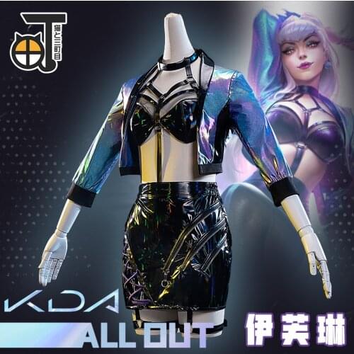 LOL K/DA KDA Evelynn ALLOUT Cosplay Costume Uniforms Free Shipping