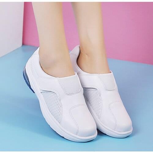 Womens Casual Shoes Lightweight Women Shoes Air Cushion White Shoes Velcro Wear Sneakers Zapatos De Mujer Zapatos Basket Femme