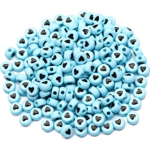 100-500pcs/lot Round Blue 4x7mm Loose Acrylic Spacer Beads For DIY Jewelry Making Necklace Bracelet Beaded Accessories