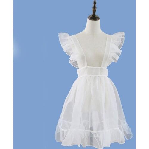 Sweet Lolita Dress White Apron Blouse Cute Girl Dress Vintage Princess Tea Party Lace Sleeve Length(cm) Gender Type Material