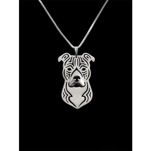 Trendy personalized American Staffordshire Terrier pendant necklace women gold silver statement necklace men cs go collares