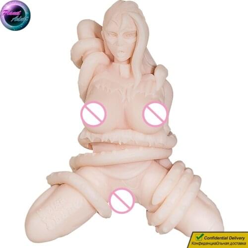 ElsaBabe 28cm 'Defeated Heroine' Anime Sex Doll Big Tits Realistic Vagina Pussy Male Masturbator Adult Sex Toy for Gay Men Penis