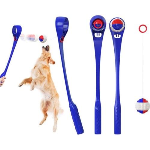 Dog Ball Flying Toy Fetch Toy Launcher Throwing Club Swing The Cue Stick Not Dirty Hand Interaction Bite Resistance Bouncy Ball