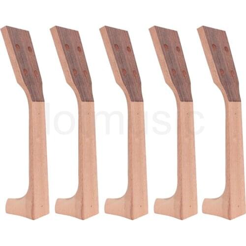 Kmise Unfinished DIY Soprano Ukulele Neck Okoume for 21 Inch Ukelele Uke Luthier 5 pcs