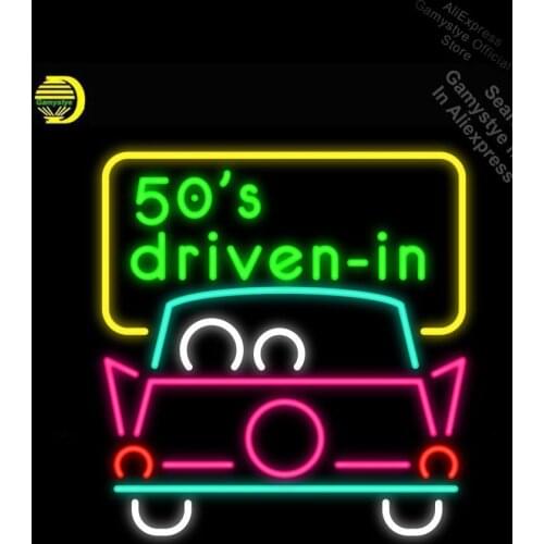 Neon Signs for 50s Drive In Neon Light Sign Handcrafted Neon Bulbs sign Real Glass Personalized Custom Neon Sign Pabs Neon Sign