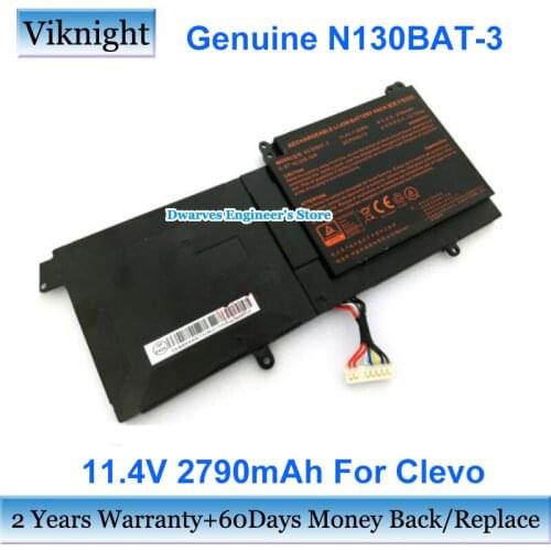 Genuine N130BAT-3 6-87-N130S-3U9 6-87-N1 11.4V 2790mAh Laptop Battery For Clevo N130BU N130WU N131BU N131WU NP3130 Pro 13 N130BU