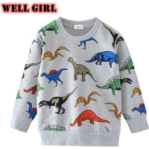 Autumn boy cartoon dragon print long sleeve hoodie polerones toddler children clothes child clothing kids sweatshirt 2 to 10 yrs