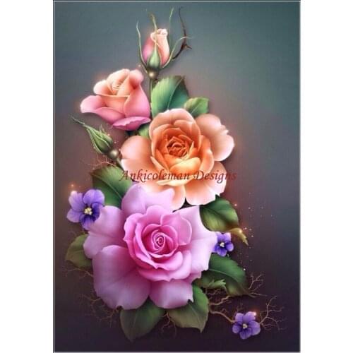 Needlework for embroidery DIY DMC High Quality - Counted Cross Stitch Kits 14 ct Oil painting - Spring Roses