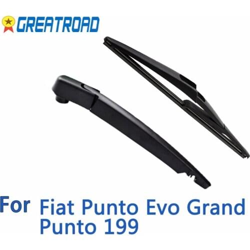 Wiper 12" Rear Wiper Blade & Arm Set For Fiat Punto Evo Grand Punto 199 Windshield Windscreen Rear Window