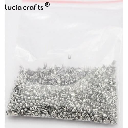 Lucia crafts 500pcs Silver Spikes Rivets Four Claw Nail Metal DIY For Clothing Garment Beads Machine Accessories J0210