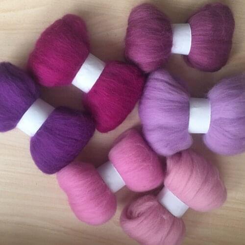 Wfpfbec DIY wool roving wool fiber 10g/6pcs/lot free shipping