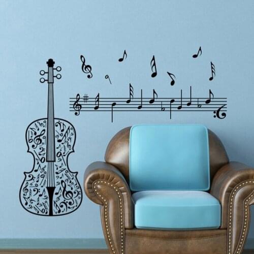 Violin music art decoration music wall stickers home decoration music room vinyl wallpaper art wallpaper YY28
