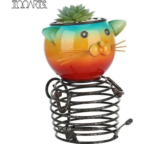 Tooarts Piggy Flower Pot Iron Piggy Plant Pot Animal Styling Handmade Indoor Outdoor or Garden Vast Decoration Pink