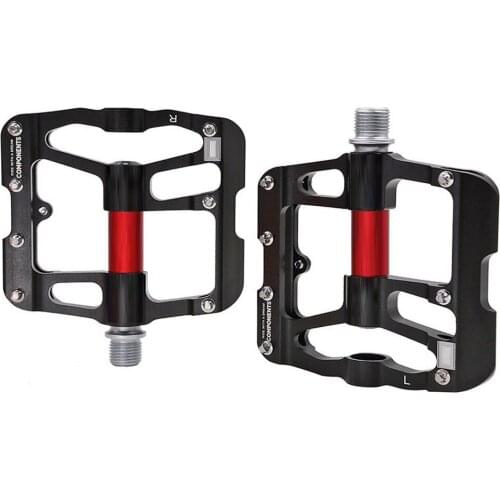 Road/MTB Bike Pedals Aluminum Alloy Bicycle Flat Pedals with Removable Anti-Skid Nails Mountain Bike Footrest Accessories